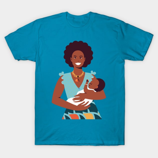 Afrocentric Mother And Baby T-Shirt by Graceful Designs